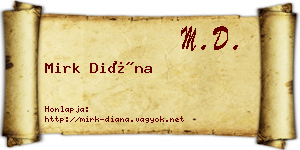 Mirk Diána névjegykártya